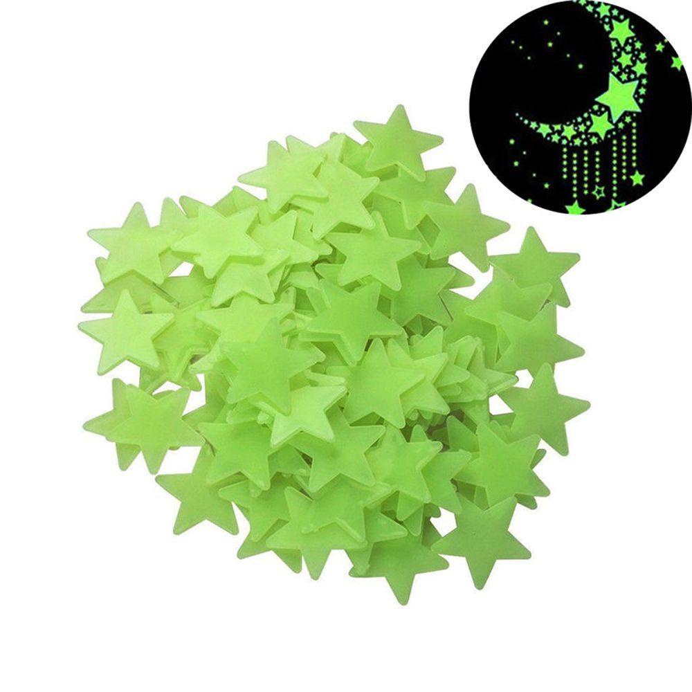 Miếng Dán Tường Hình Ngôi Sao 3D Phát Sáng Trong Bóng Tối 3cm
