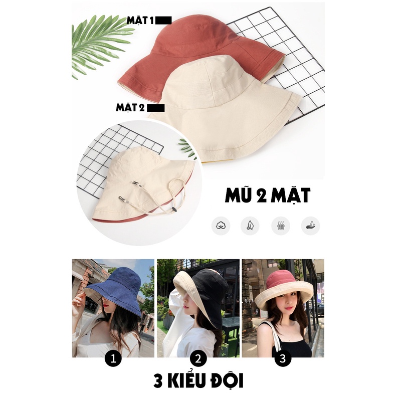 Nón Vải 2 Mặt Chống Nắng Thanh Lịch 678