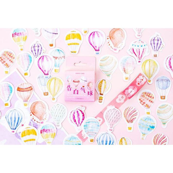 Bộ 46 Sticker Hàn Quốc hình Khinh Khí Cầu dán trang trí E31