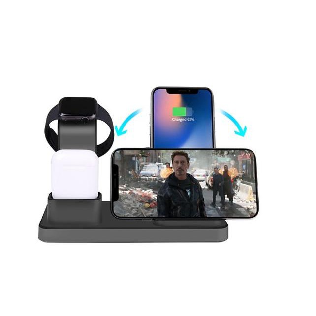 Đế Sạc Không Dây Đa Chức Năng Cho Apple Watch &amp; Iphone &amp; AirPods