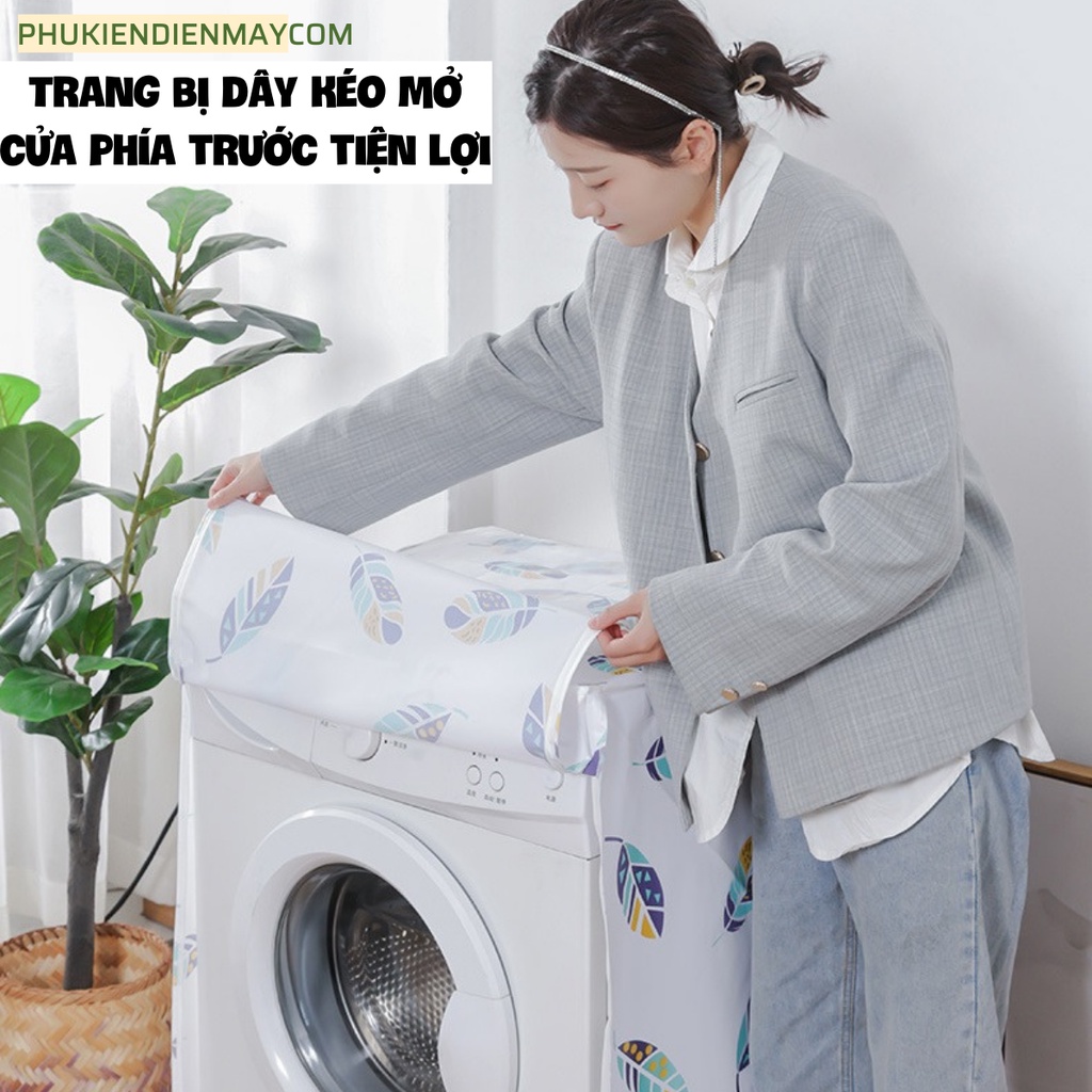 Áo trùm máy giặt YALIJIN - Vải Peva chống nước, chống nắng - Họa tiết xinh xắn thích hợp decor, trang trí nhà cửa