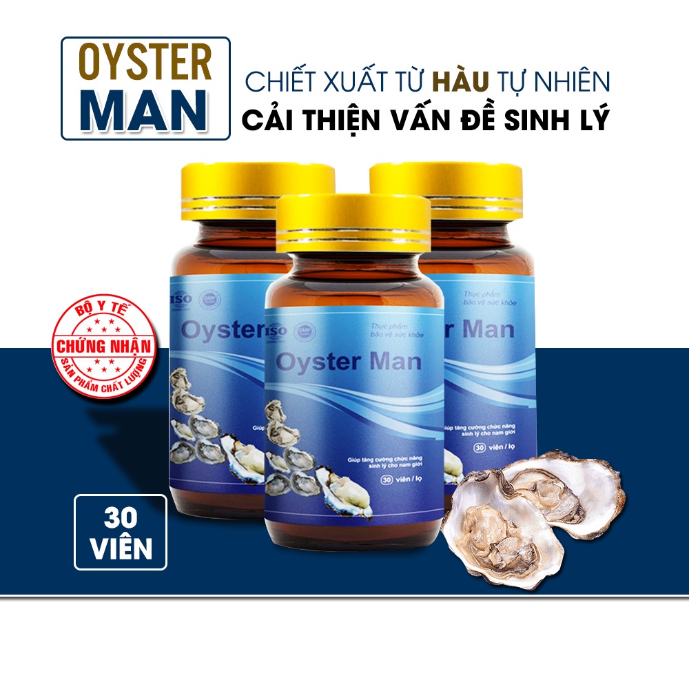 [Combo 3 Hộp] Tinh Chất Hàu Biển Oyster Man - Tăng Cường Sinh Lý Nam , Hỗ Trợ Xuất Tinh Sớm (3 Hộp x 30 Viên)