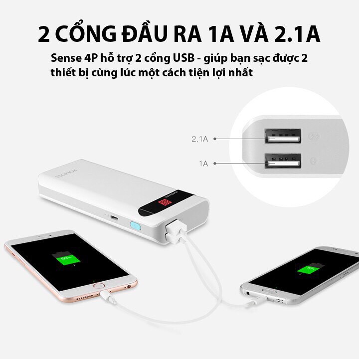 [CHÍNH HÃNG] Sạc Dự Phòng Romoss Sence 4P 10.000mah - Màn Hình Led Model New - Bảo Hành 12 Tháng