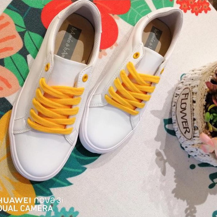 Giày Sneaker Nữ bAimée & bAmor Thể Thao Màu Trắng Cổ Thấp Đế Bằng Phong Cách Hàn Quốc Chính Hãng Đẹp Cao Cấp - MS978 | BigBuy360 - bigbuy360.vn