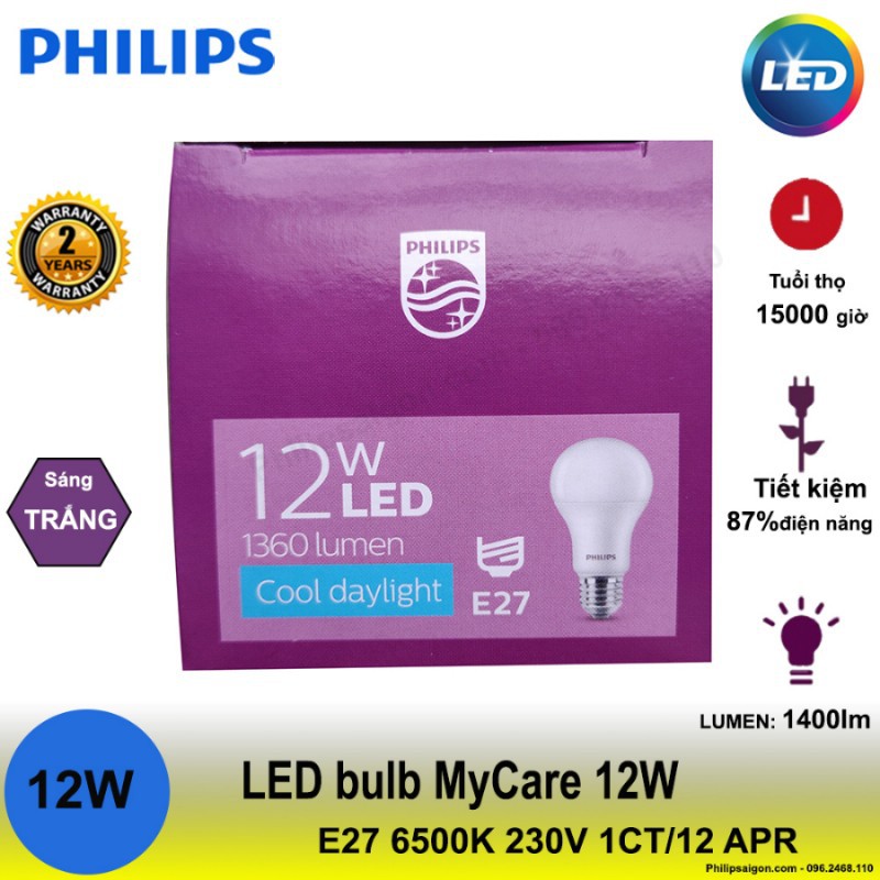 Bóng LED bulb MyCare 12W đui E27 |Philips chính hãng|