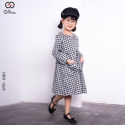 Đầm tay lỡ 0361 G9moza với chất liệu Nhung tăm tạo nên phong cách Đến trường, đi chơi Xinh xắn, đáng yêu