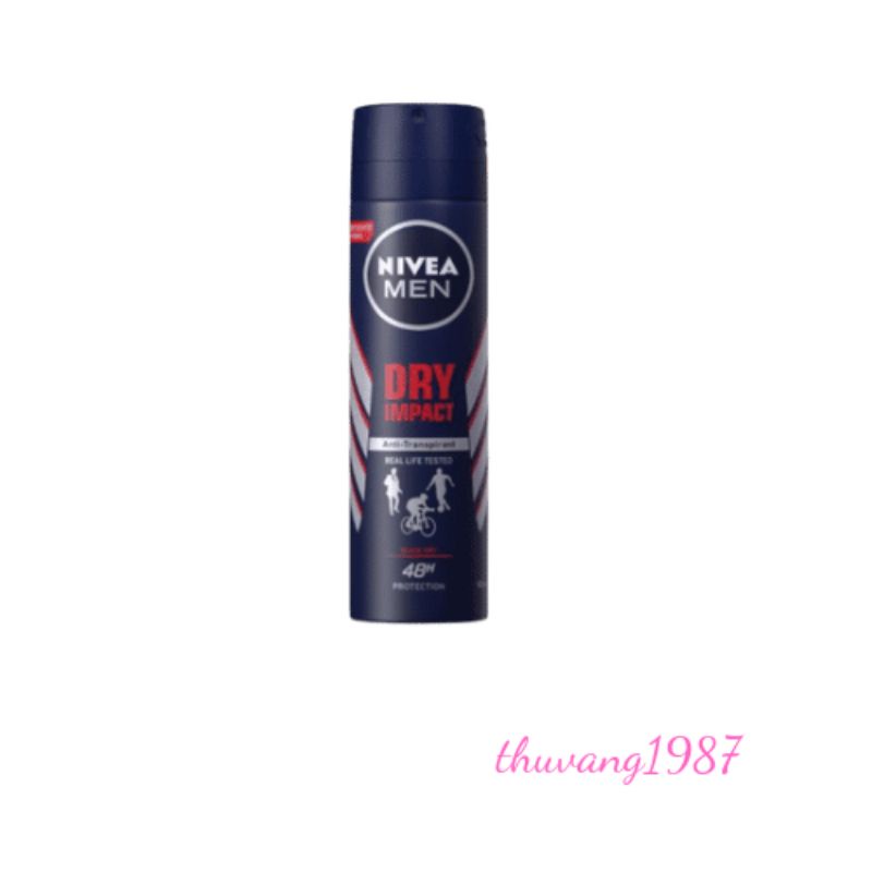 Xịt ngăn mùi Nivea Dry impact 150ml khô thoáng vượt trội