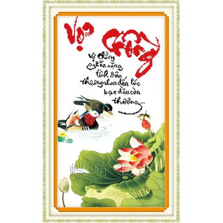 Tranh Thêu Chữ Thập  Vợ Chồng Nghĩa Nặng Tình Sâu 222591 (KHÁCH TỰ THÊU) KT:43X70CM