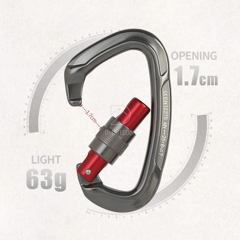 Móc khóa leo núi an toàn Carabiner 25KN- 2500KG
