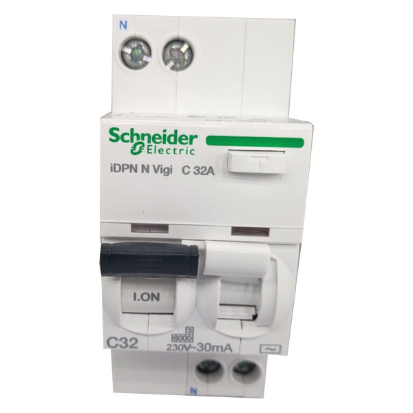 Cầu dao chống dòng rò Schneider A9D31632 Acti9 RCBO, 1P+N, 32A, 6kA, 30mA | Aptomat chống giật Schneider A9D31632