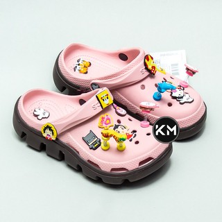 Dép cross nữ Hồng đế Nâu thời trang [Tặng 12 Jibizt]