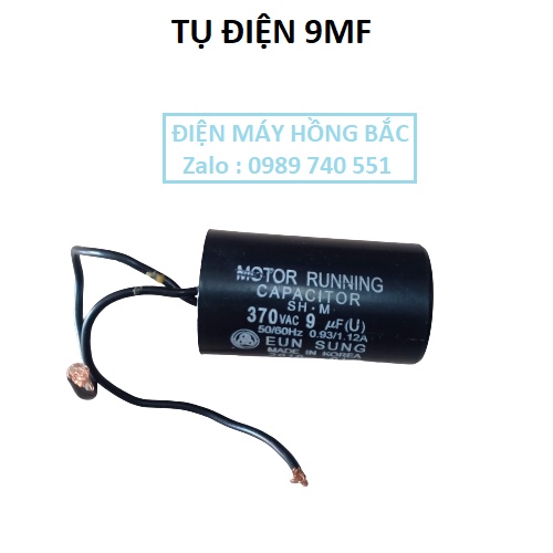 10 tụ điện 9MF 370VAC đen loại tốt dùng cho bơm và thiết bị điện khác