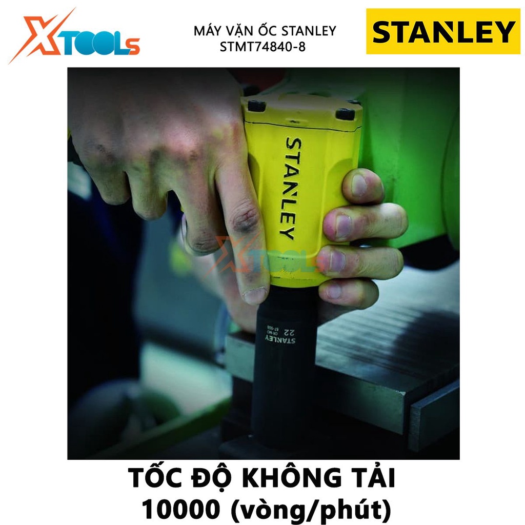 Máy vặn ốc bu-lông STANLEY STMT74840-8 Súng siết bu lông dùng khí nén, Đầu nối 1/2&quot;, vặn, siết và cố đinh đai ốc