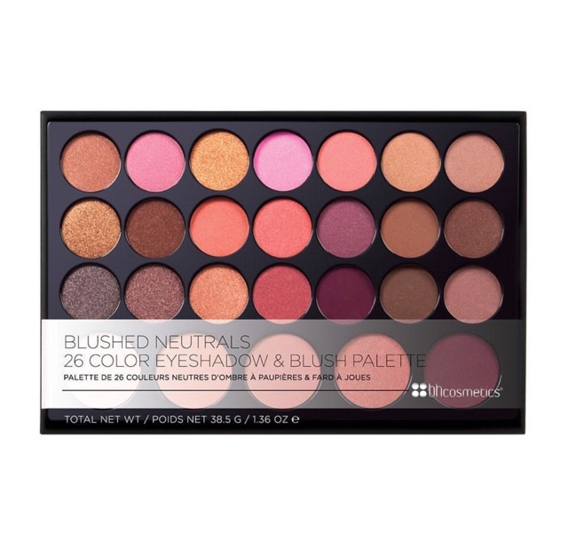 Bảng Màu Mắt BH Cosmetic Blushed Neutrals 26 Color Eyeshadow & Blush