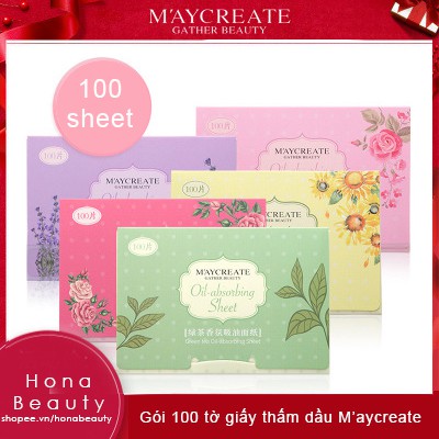 [FREESHIP-CHUẨN AUTH] Một gói 100 tờ giấy thấm dầu Maycreate hàng chính hãng nội địa Trung