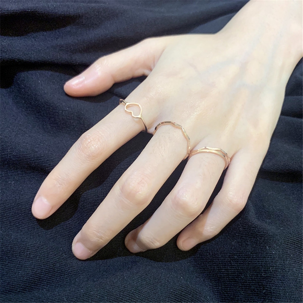 Bộ 4 nhẫn thiết kế đơn giản phong cách Hàn thời trang cho nữ