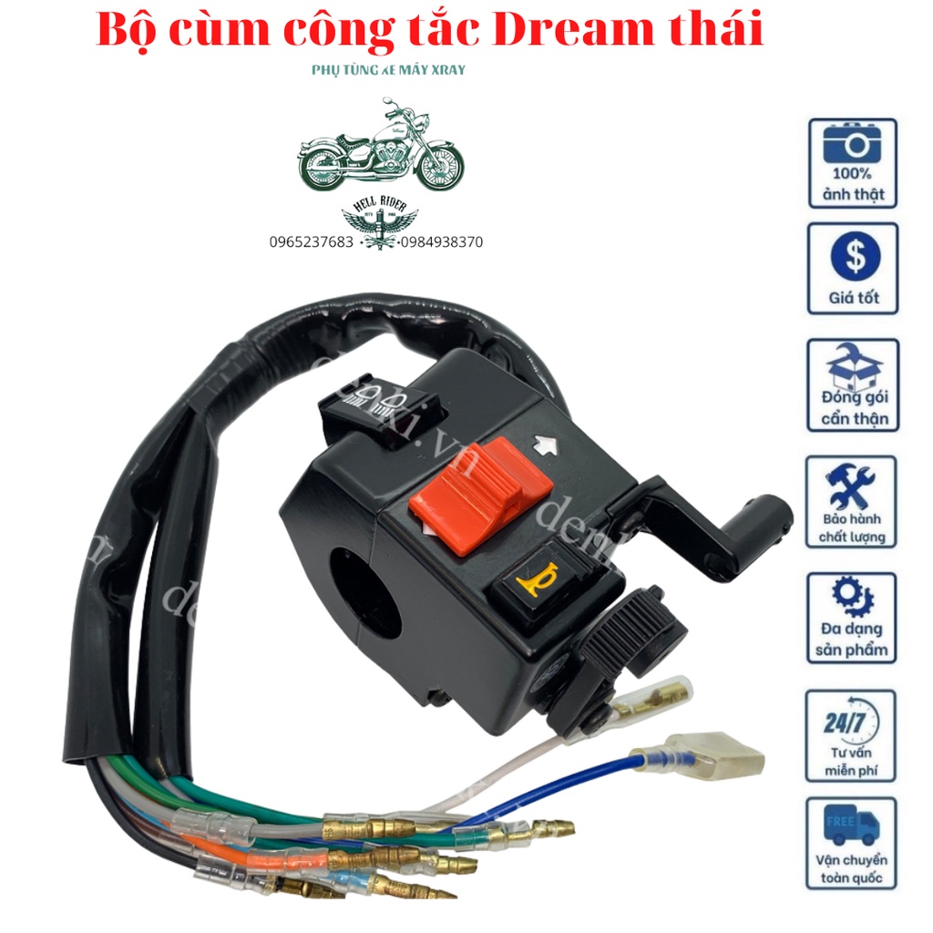 Bộ cùm công tắc xe Dream Thái/ Super Dream hiệu DENKI Loại tốt