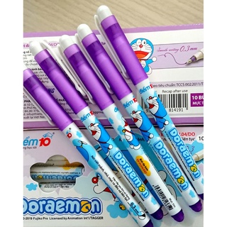 1 hộp/ 10 cây bút dạ kim tp-fl04/do -bút dạ kim doraemon-tím nét 0.3mm