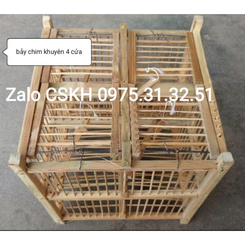 Bẫy lụp chim khuyên tre 4 sập