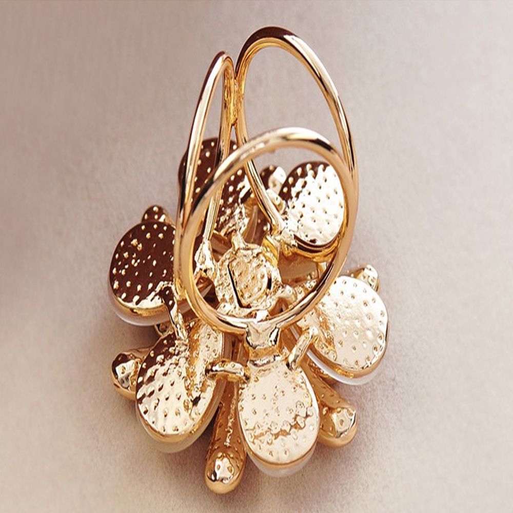 Trâm cài khăn choàng 3 vòng thiết kế đính đá Opal hình hoa trà thời trang cho phái nữ