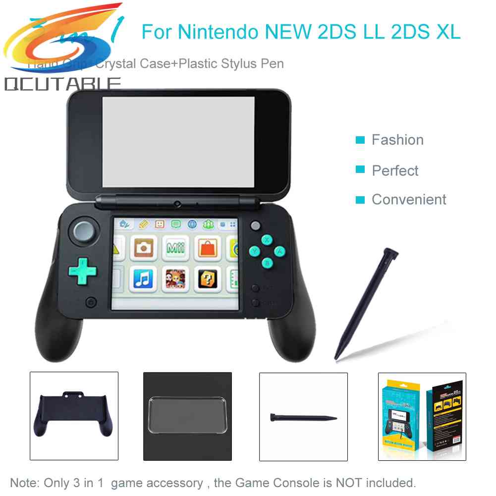 Tay Cầm 3 Trong 1 + Hộp Pha Lê + Bút Stylus Nhựa Cho Nintendo NEW 2DS LL XL