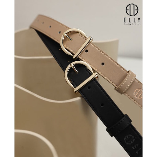 Dây lưng ELLY nữ da thật Nâu Đen – ED50