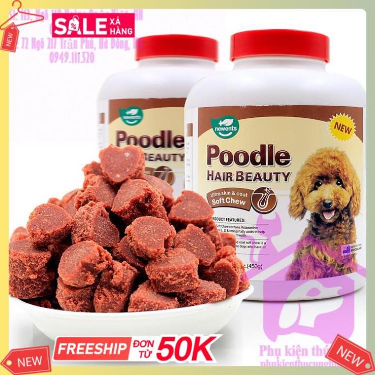 Dưỡng mượt lông, giữ màu cho poodle - Bánh thưởng - phụ kiện chó mèo