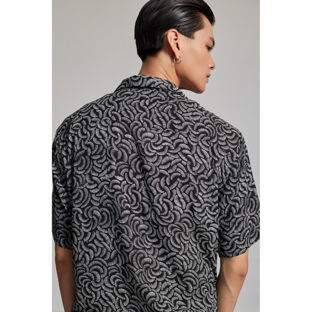 Áo Sơ Mi Ngắn Tay Nam Họa Tiết HIGHWAY MENSWEAR Paper Fan Cuban Shirt | BigBuy360 - bigbuy360.vn