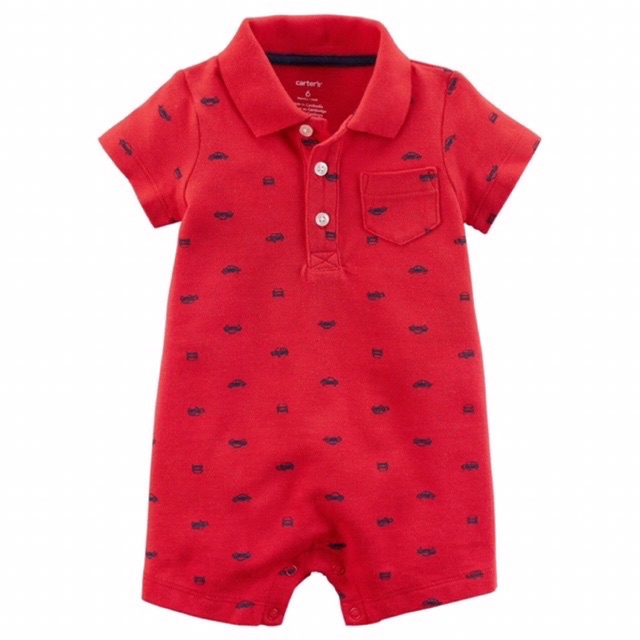Body đùi bé trai Carter VNXK mẫu polo đỏ