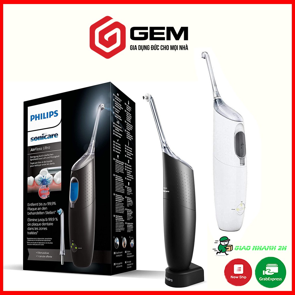 [Mã 159LIFESALE giảm 10% đơn 99K] Tăm nước Philips Sonicare AirFloss Ultra HX8438 - Tăm nước du lịch cầm tay.