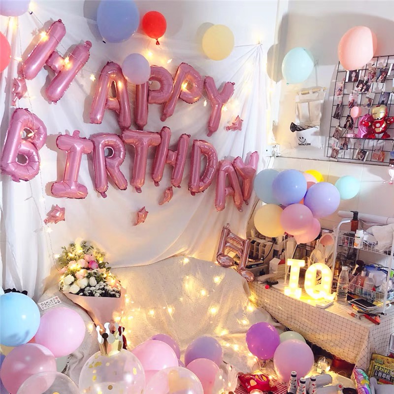 Bóng chữ Happy Birthday trang trí sinh nhật bé trai bé gái người lớn HAPPYKID BCHPBD