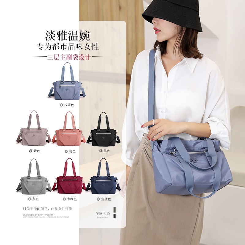 Túi Đeo Chéo Nhiều Ngăn Bằng nylon Chống Nước Sức Chứa Lớn Thời Trang Túi Đeo Vai