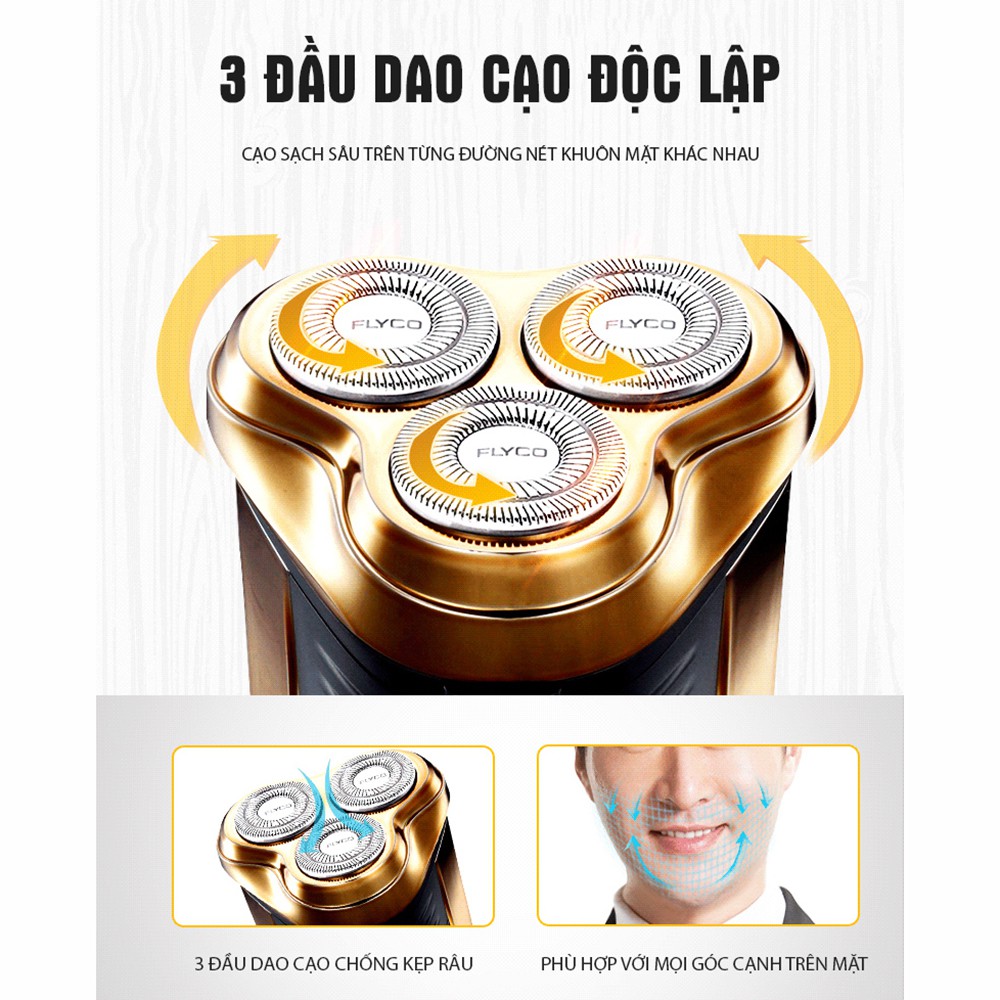 Máy Cạo Râu Đa Năng ✅ FreeShip ✅ Flyco 3 Lưỡi Kép FS360VN Hàng Chính Hãng - Gumihoso -