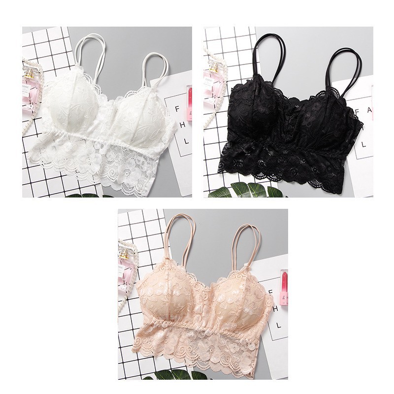 [Mã WA1606 giảm 15% đơn 99k] [khuyến mãi] Áo Lót Bra 2 Dây Dáng Croptop Ren Hoa | BigBuy360 - bigbuy360.vn