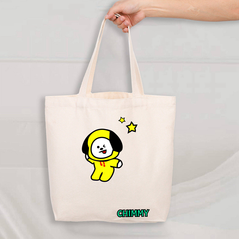 Túi Tote Vải Canvas In Hình Bt21 Dễ Thương