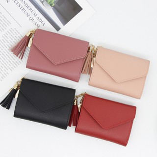 Ví mini cầm tay da nữ kèm dây tua rua siêu xinh