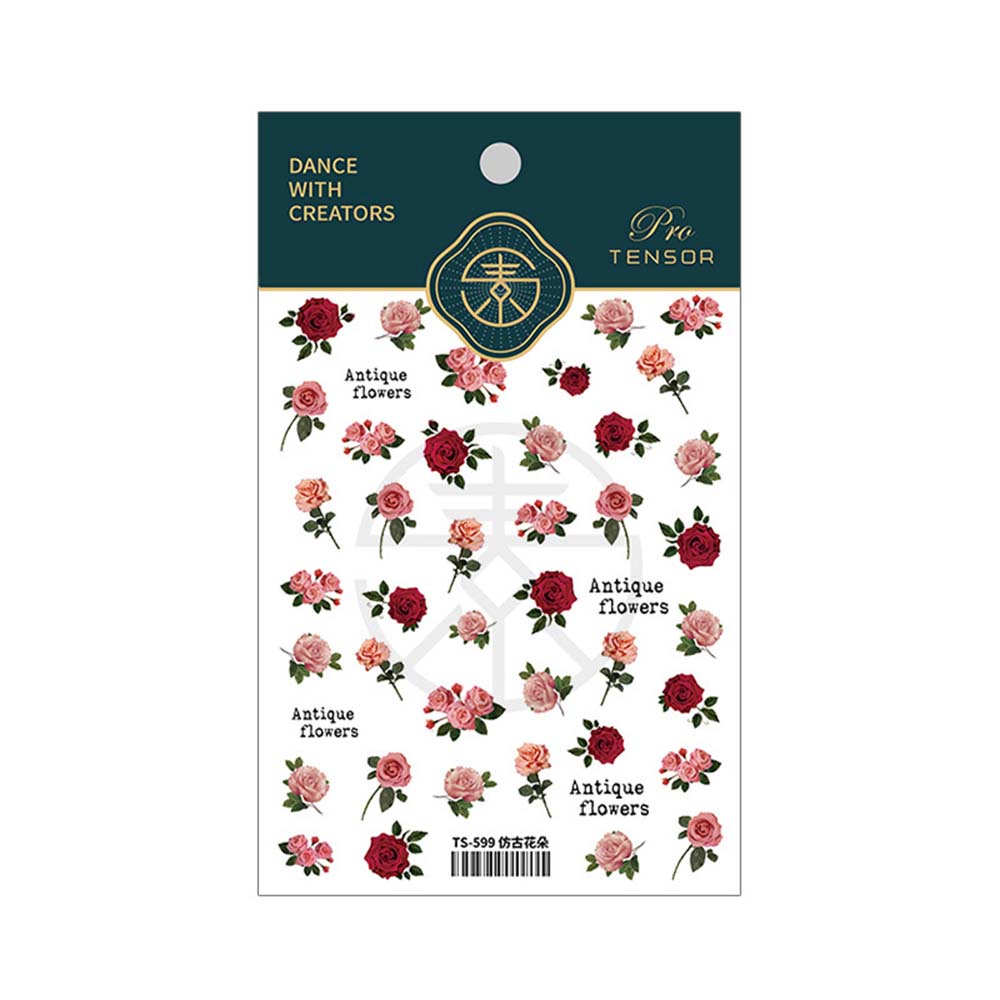 [Hàng mới về] Miếng dán trang trí móng tay hình hoa hồng 5d diy