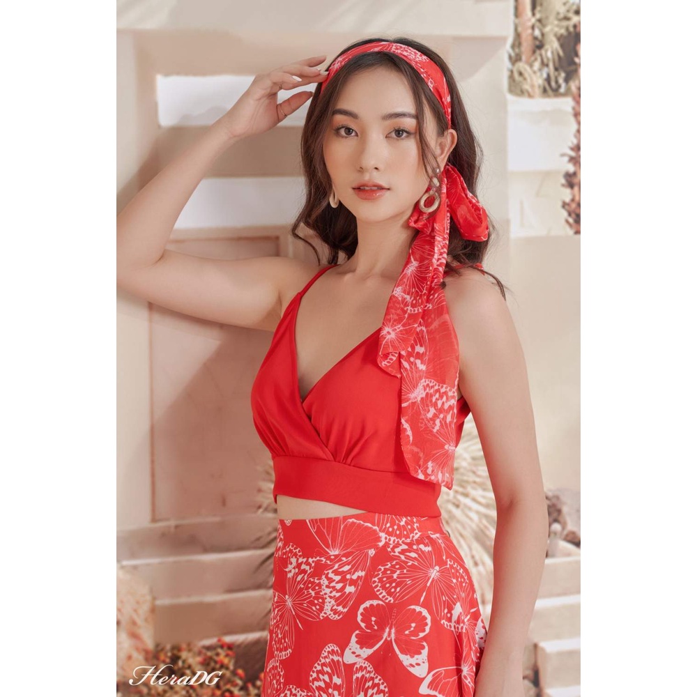 Chân váy midi họa tiết dáng dài HeraDG STBA014J