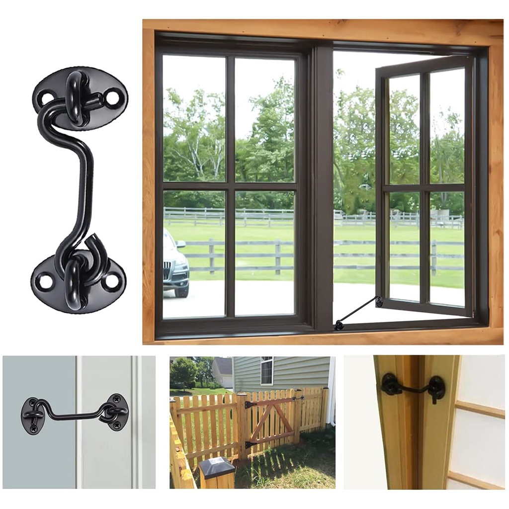 Chốt khóa cài cửa bằng thép không gỉ với ngàm ốc vít cho cửa sổ/cửa chuồng/nhà xe/cửa ra vào
