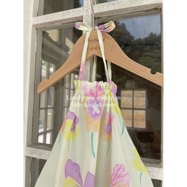 Váy Hoa Buộc Dây Hở Lưng Jennybebe Cao Cấp Bé Gái