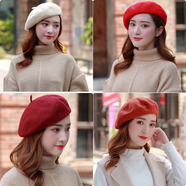 Mũ nồi beret có dây rút chất đẹp