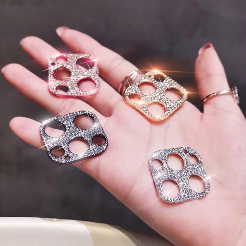 Vòng bảo vệ ống kính máy ảnh đính đá lấp lánh cho iPhone 13 Pro Max