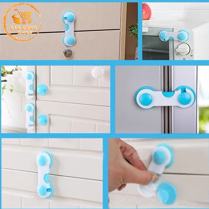 Khóa Gài Tủ Lạnh, Tủ Đồ, Chốt gài Ngăn Kéo Chống kẹt Tay An Toàn Cho Bé