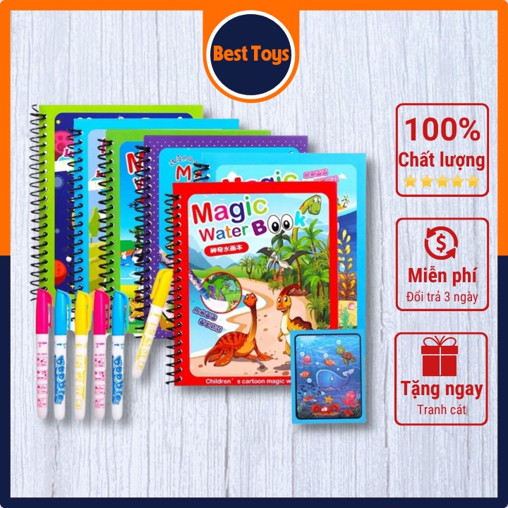 Tranh tô màu nước ma thuật thần kỳ không dính bẩn tay chân nhiều chủ đề cho bé Best Toys