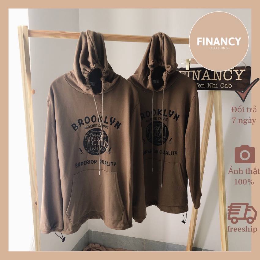 Áo Hoodie form rộng unisex ⚡ HÀNG CAO CẤP ⚡ áo nỉ cotton Brooklyn thấm hút mồ hôi, thoáng mát - A07 | BigBuy360 - bigbuy360.vn