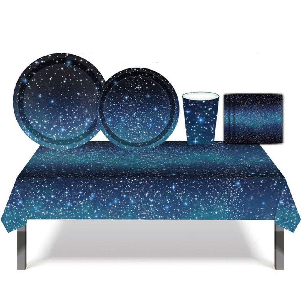 MIQUEL Khăn Trải Bàn Dùng Một Lần Chống Thấm Nước 137x274cm Chủ Đề Không Gian Xanh Dương Cho Trẻ Em