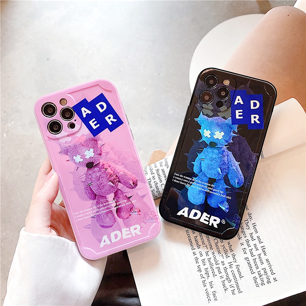 Ốp lưng iphone ADER Bear bóng cạnh vuông 6/6plus/6s/6splus/7/7plus/8/8plus/x/xr/xs/11/12/13/pro/max/plus/promax | WebRaoVat - webraovat.net.vn