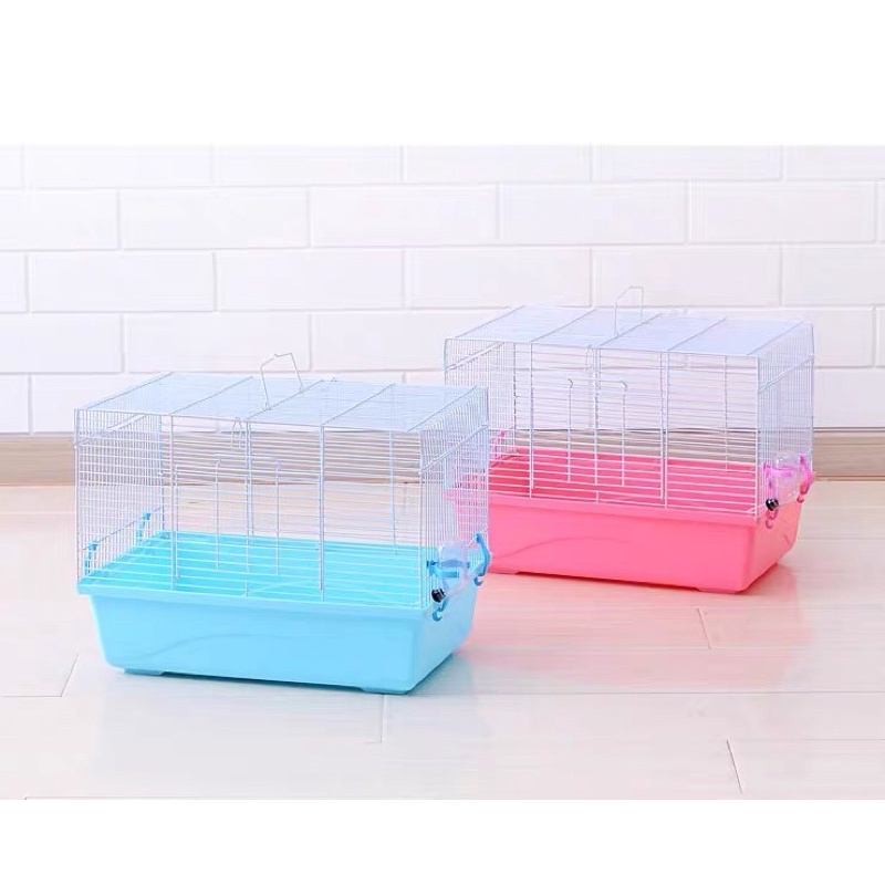 [ TẶNG NHÀTẮM ] Lồng lớn không phụ kiện đáy cao không văng cát cho hamster