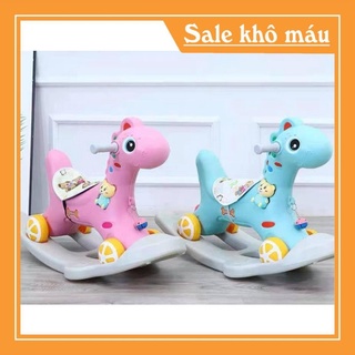 Ngựa bập bênh / xe chòi chân 2in1 co nhac banh xe cho be yeu- tongkhosi90