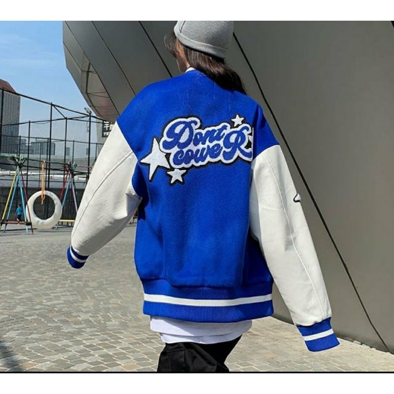 Áo Bomber, Varsity bóng chày HOT 2021 chất da mịn bóng 3 màu xanh,đỏ,đen